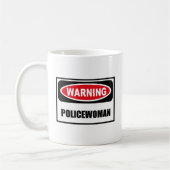 警告の婦人警官マグ コーヒーマグカップ (左)