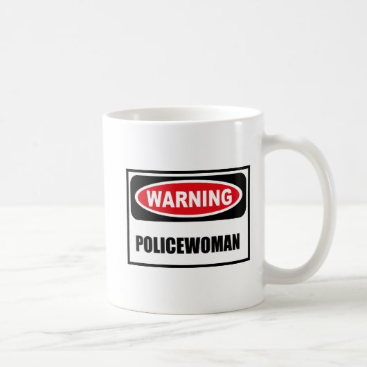 警告の婦人警官マグ コーヒーマグカップ (右)