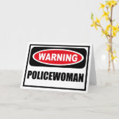 警告の婦人警官挨拶状 カード (黄色い花)