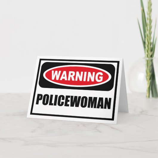 警告の婦人警官挨拶状 カード (正面)