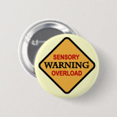 警告の感覚的な積み過ぎのTシャツおよびギフト 缶バッジ (正面&裏面)