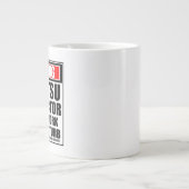 警告の柔術インストラクター懸命 ジャンボコーヒーマグカップ (正面)