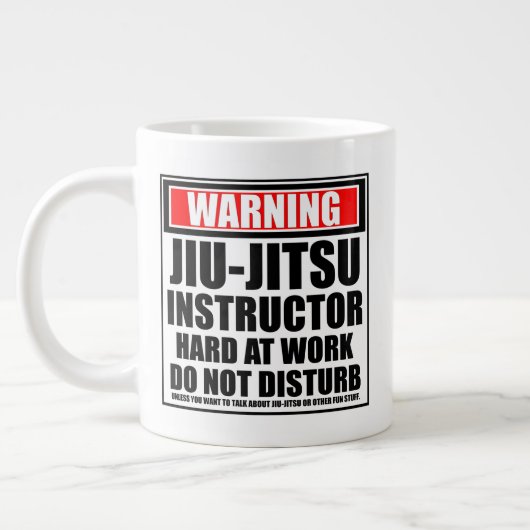 警告の柔術インストラクター懸命 ジャンボコーヒーマグカップ (左)