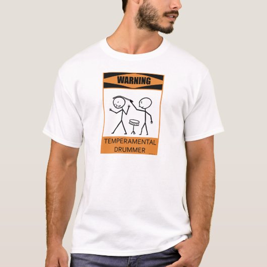 警告の気難しなドラマー Tシャツ (正面)