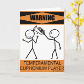 警告の気難しなユーフォニアムプレーヤー カード (黄色い花)