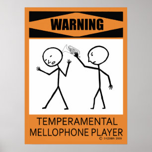 警告の気難しなMellophoneプレーヤーポスター ポスター