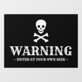 警告の白黒スカルカスタム文字ハロウィン ウィンドウサイン (シート)