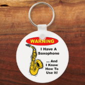 警告の私はサックスを持っている… キーホルダー (正面)