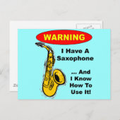 警告の私はサックスを持っている… ポストカード (正面/裏面)