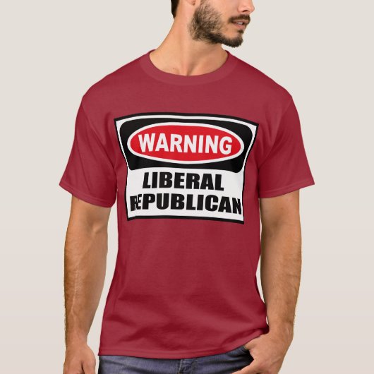 警告の自由主義のな共和党の人の暗いTシャツ Tシャツ (正面)
