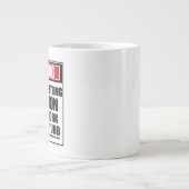 警告の親指レスリング懸命 ジャンボコーヒーマグカップ (正面)