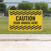 警告の警告黄色の黒いストライプ文字 横断幕 (インサイチュ)