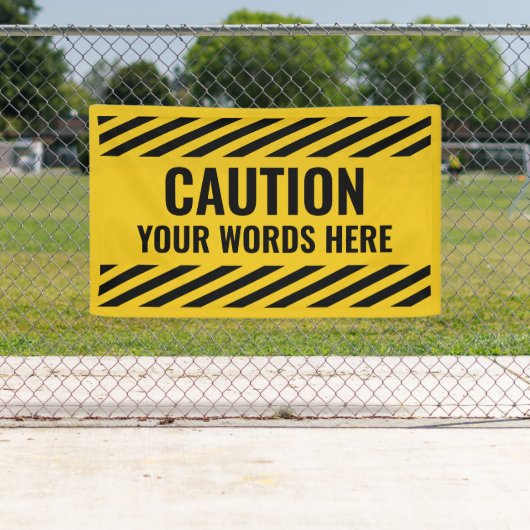 警告の警告黄色の黒いストライプ文字 横断幕 (インサイチュ)