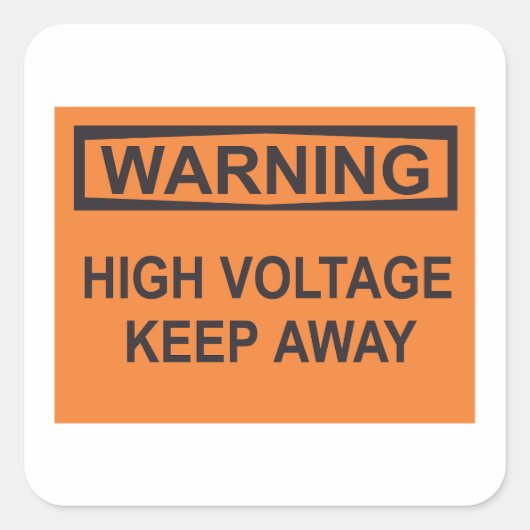 警告の高保電遠くに印 スクエアシール (正面)