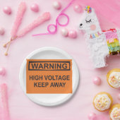 警告の高保電遠くに印 ペーパープレート (パーティー)