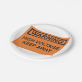 警告の高保電遠くに印 ペーパープレート (アングル)