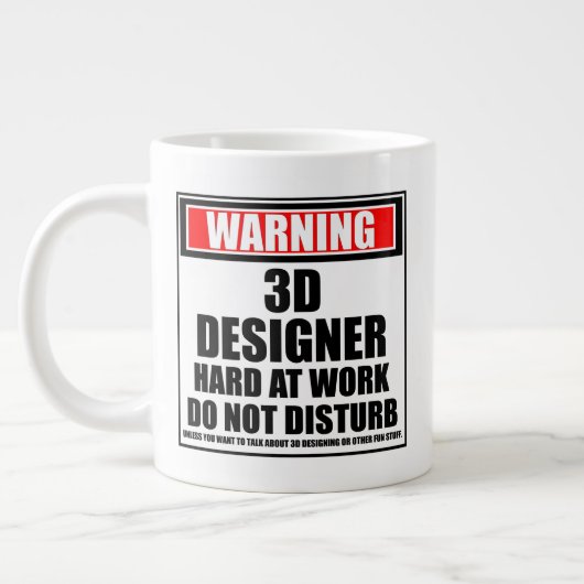 警告の3D Designer懸命が邪魔にならない ジャンボコーヒーマグカップ (左)