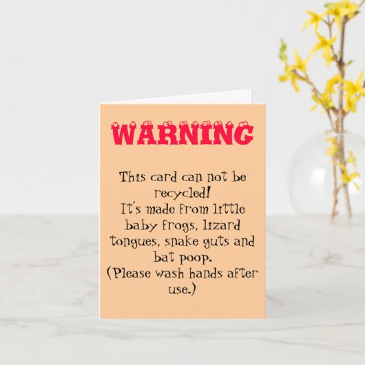 警告の カード (黄色い花)