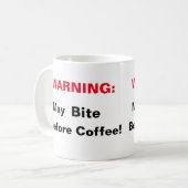 警告の コーヒーマグカップ (正面左)
