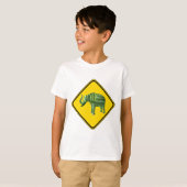 警告の:スイカ象の交差点! Tシャツ (正面フル)