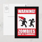 警告の：ゾンビは燃えやすい ポストカード (正面/裏面)