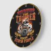 警告の：トラックが遊悪 ラージ壁時計 (傾斜)