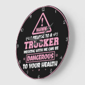 警告の：トラック運転手に属する ラージ壁時計 (傾斜)