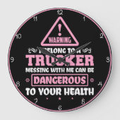 警告の：トラック運転手に属する ラージ壁時計 (正面)