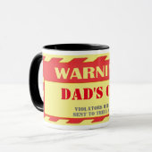 警告の:パパのマグおもしろい、父の日のコーヒー マグカップ (正面左)