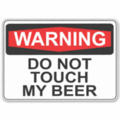 警告の：ビールをTOUCHしない シール (正面)