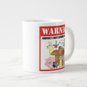 警告の：ペットは幸せを極端に引き起こす ジャンボコーヒーマグカップ (正面右)