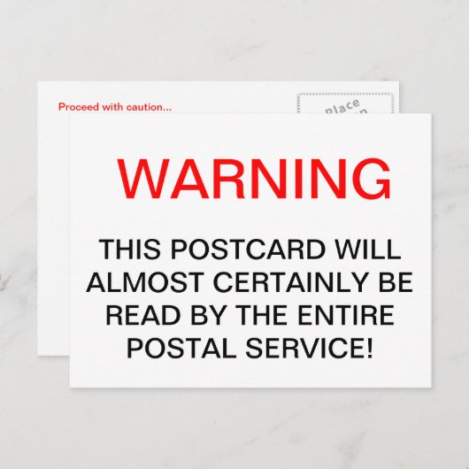 警告の ポストカード (正面/裏面)