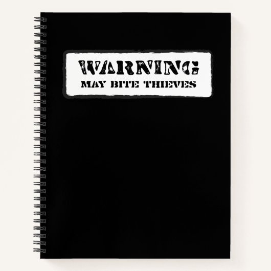 警告の：メイが泥棒を噛む ノートブック (正面)