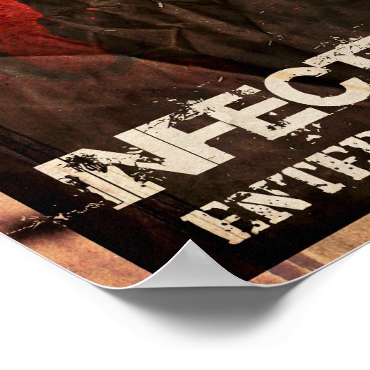 警告の:感染領域 ポスター (角)