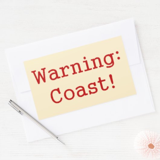 「警告の：海岸！」 シール (封筒)