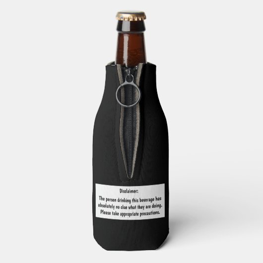 警告の：私は何をしているのか見当もつかない。おもしろい ボトルクーラー (ボトル裏面)