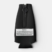 警告の：私は何をしているのか見当もつかない。おもしろい ボトルクーラー (裏面)