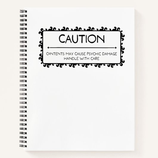 警告の:精神的損傷 ノートブック (正面)