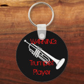 警告の： Trumpet Player Keychain キーホルダー (正面)