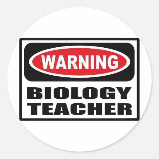 警告のBIOLOGY先生シール ラウンドシール (正面)