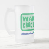 警告のcrocの国! ワニのデザイン フロストグラスビールジョッキ (左)
