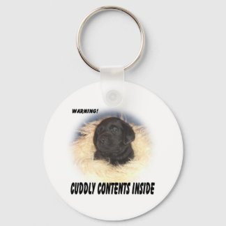 警告のCuddly Contents Black Lab Key Chain キーホルダー