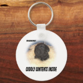 警告のCuddly Contents Black Lab Key Chain キーホルダー (正面)