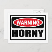 警告のHORNYはがき ポストカード (正面/裏面)