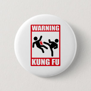 警告のkungのfu 缶バッジ