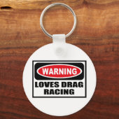 警告のLOVESドラッグRACINGキーチェーン キーホルダー (正面)