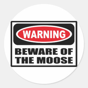 警告はアメリカヘラジカのステッカーの用心します ラウンドシール