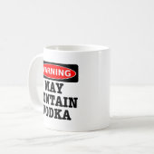 警告はウォッカを含むかもしれません コーヒーマグカップ (正面左)