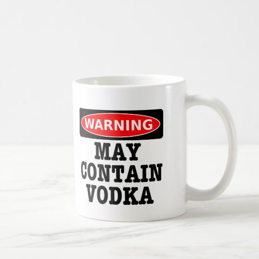 警告はウォッカを含むかもしれません コーヒーマグカップ (右)
