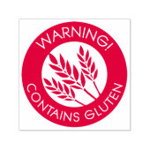警告はグルテンセリアック小麦アレルギーを含む セルフインキングスタンプ (デザイン)